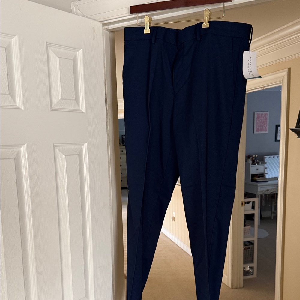 Perry Ellis Men's Dark Blue Chinos